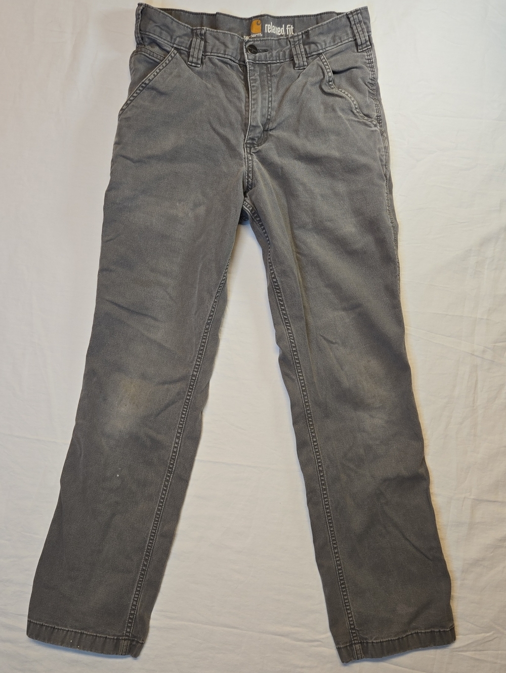Carhartt Gray Relaxed Fit Cargo Denim Work Pants